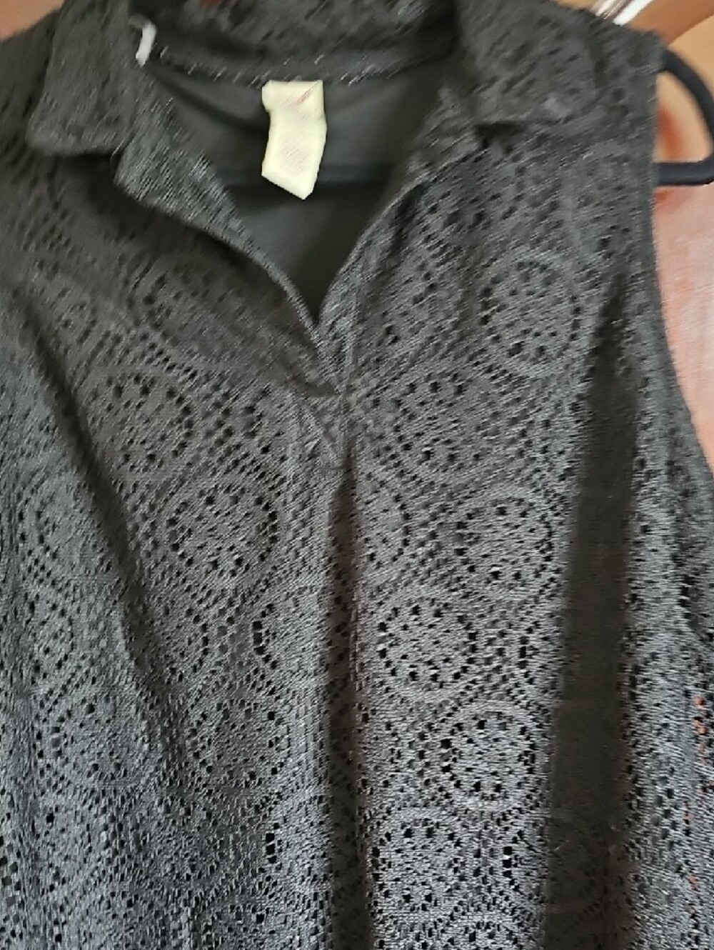 Faded Glory Black Sleeveless Textured Shift Mini Dress - Picture 2 of 2